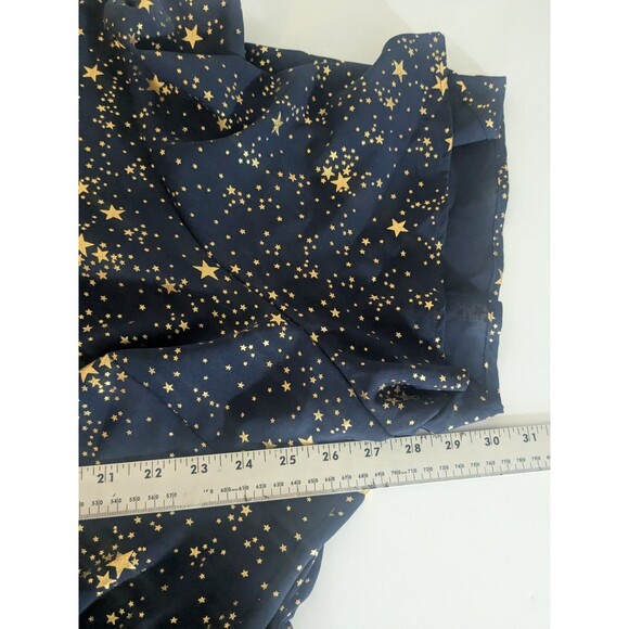 Bloomchic Black Gold Stars Button Pocket Wrap Split Ruffles Maxi Dress 30 - Picture 6 of 10